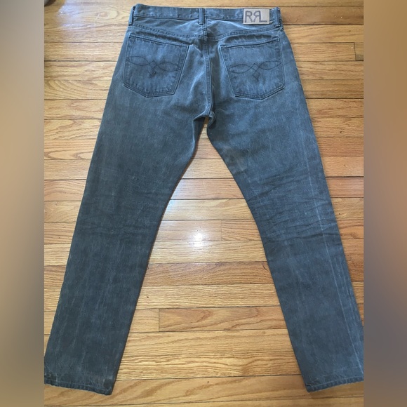 RALPH LAUREN DOUBLE RRL STRAIGHT JAPAN WOVEN GREY DENIM JEAN PANTS MEN 34x30 - Picture 2 of 9